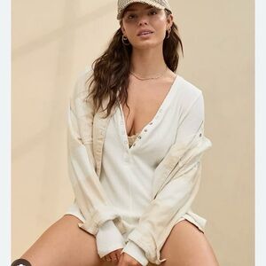 Aerie off duty cozy knit romper